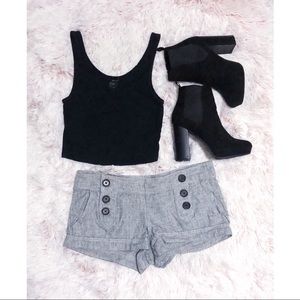 Express Gray Button Up Shorts